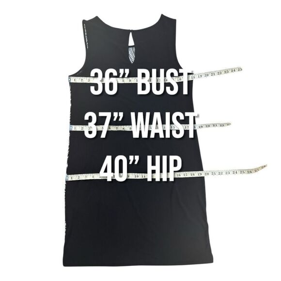 Banana Republic Black and White Geometric Pattern Dress Sz M - Picture 6 of 10